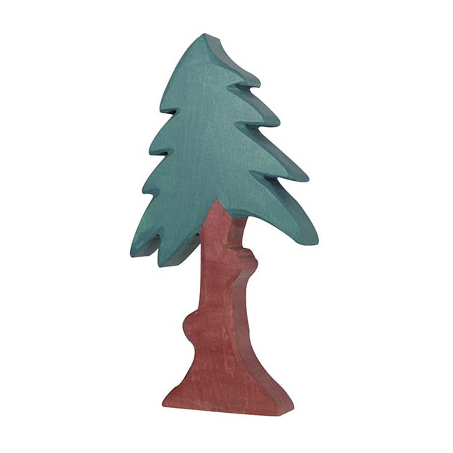 Holzfigur Nadelbaum hoch mit Krone Holztiger