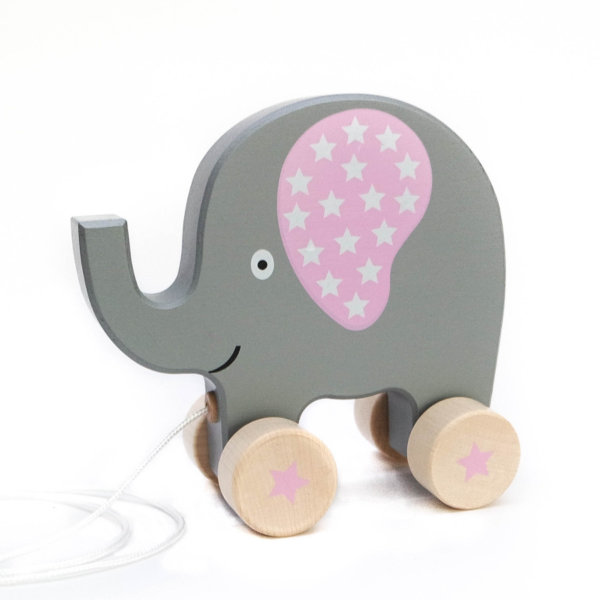 Nachziehtier Elefant rosa B-Ware