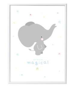 Poster Elefant grau