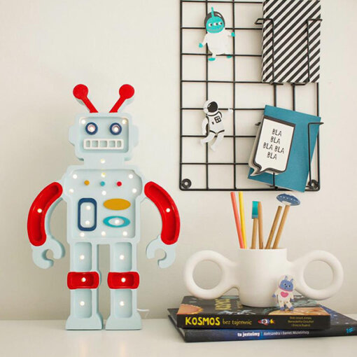 Little Lights - Lampe aus Holz Roboter, verschieden Farben - Image 2