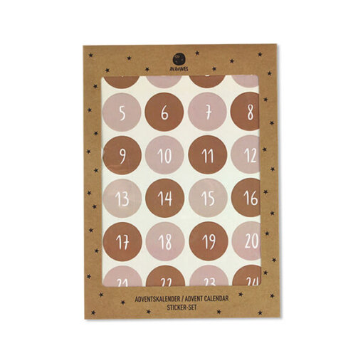 Ava&Yves - 24 Adventskalender-Sticker rosa-rost