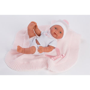 Llorens - Babypuppe Bebita rosa, 26 cm mit Decke