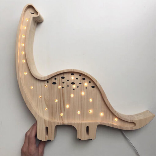 Little Lights - Lampe aus Holz Diplodocus natur - Image 3