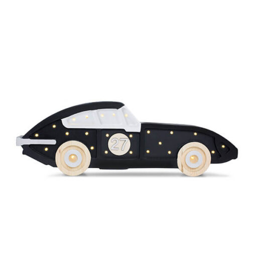 Little Lights - Lampe aus Holz Rennauto schwarz
