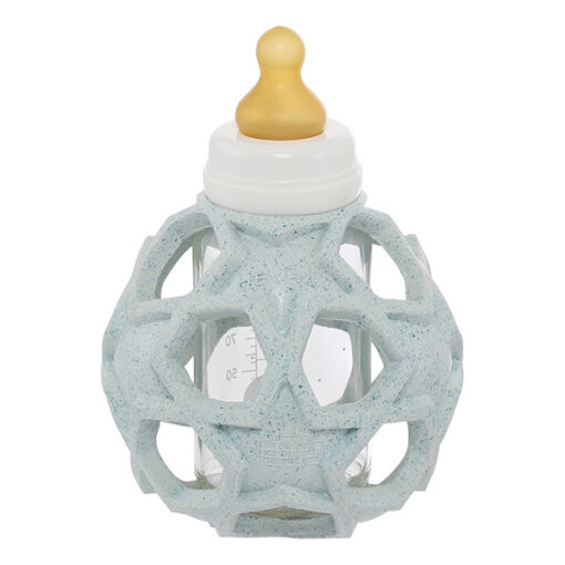 Hevea - Babyfläschchen aus Glas mit  Starball Blau