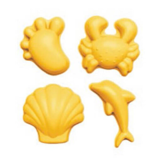 Scrunch - Sandformen, 4er Set gelb