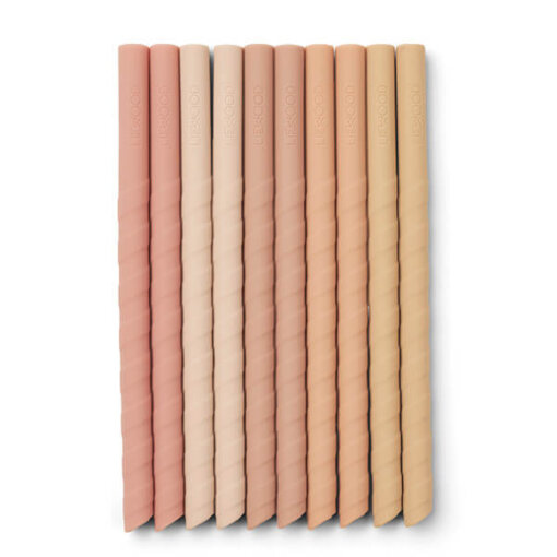 Liewood - Timoti Silikon Strohhalme, 10er Set rosa