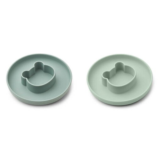 Liewood - Gordon Silkonteller, 2er Set Bär mint