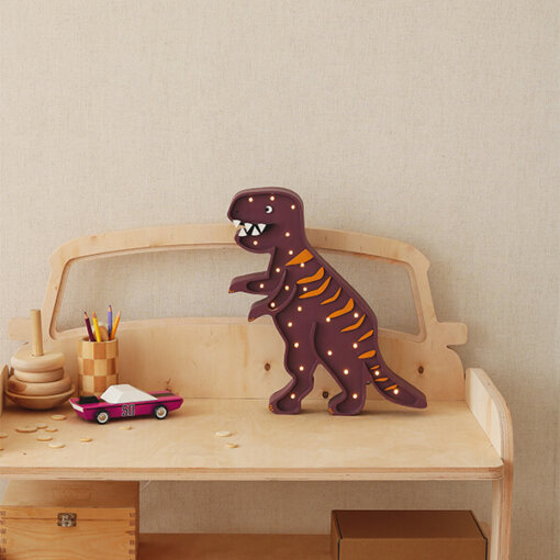 Little Lights - Lampe Dino T-Rex, Aubergine - Image 2